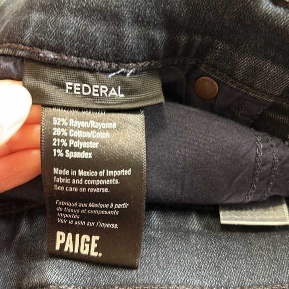 PAIGE Federal Daxton Dark Wash Straight Leg Jeans Mens Size 32 - Picture 9 of 11